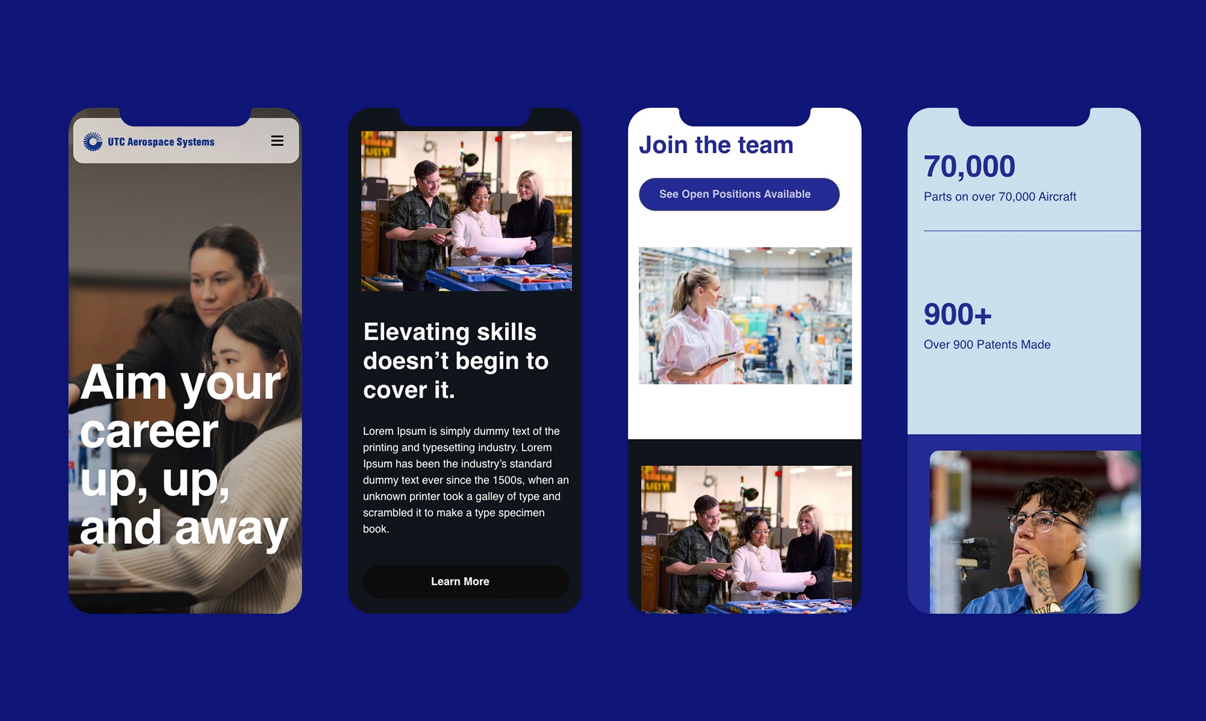 Design example of UTC Aerospace's Career site