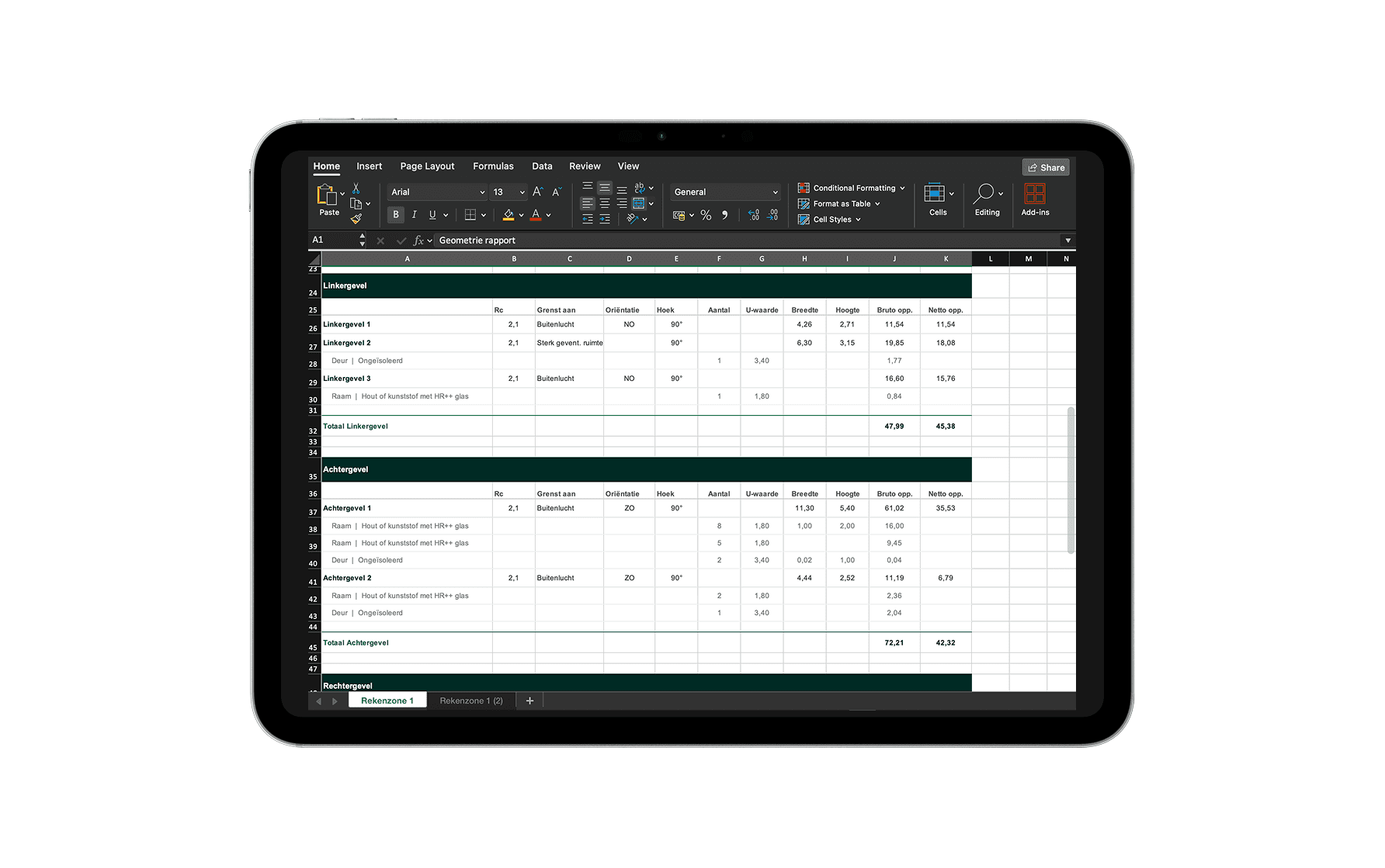 Excel export