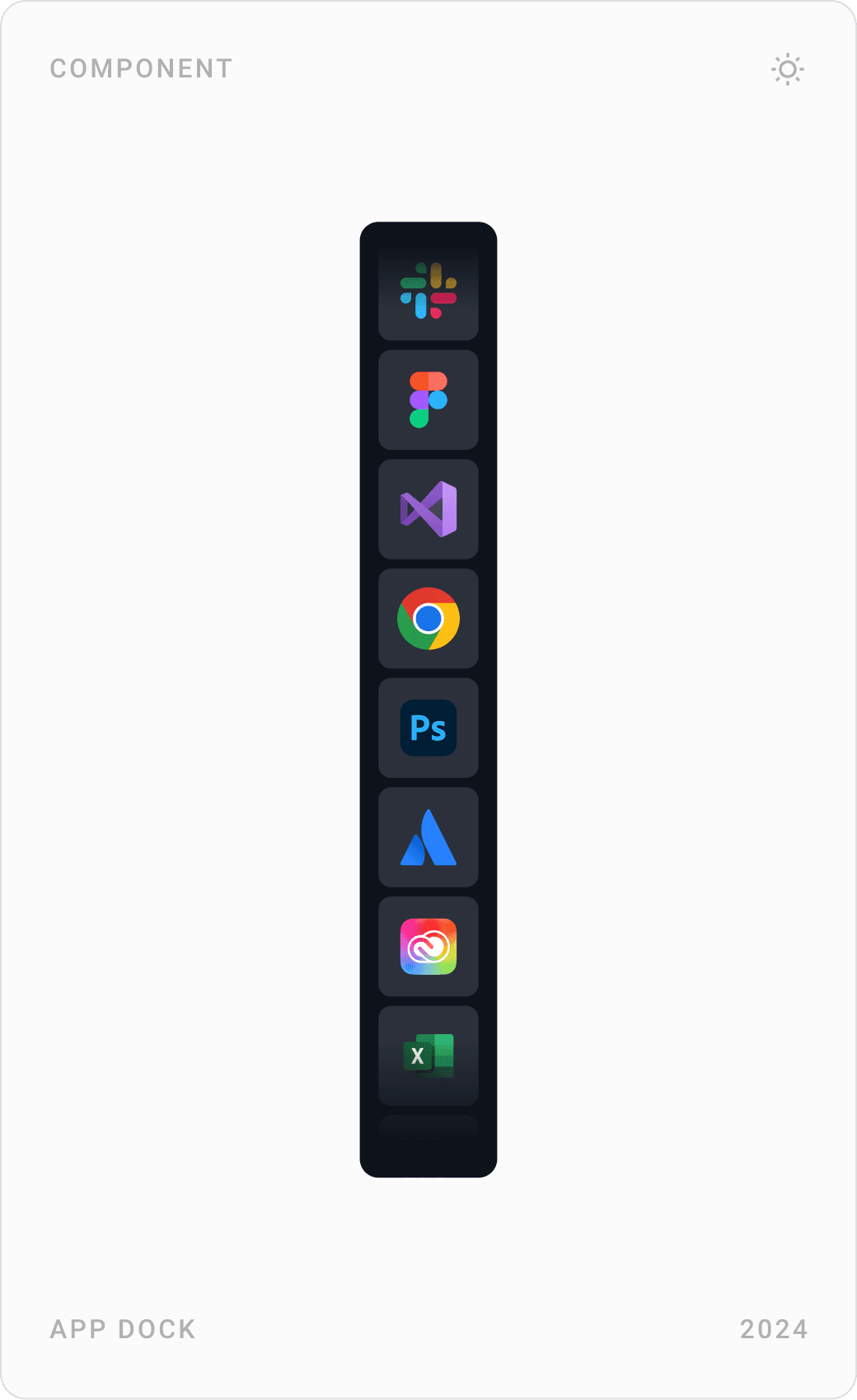Clean Enterprise Application Dock Component Design