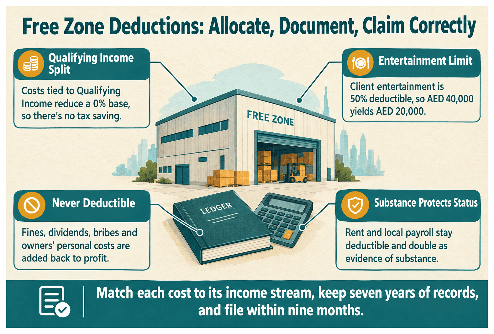 Infographic: Can a Free Zone Company Deduct Expenses Against Its Taxable Income