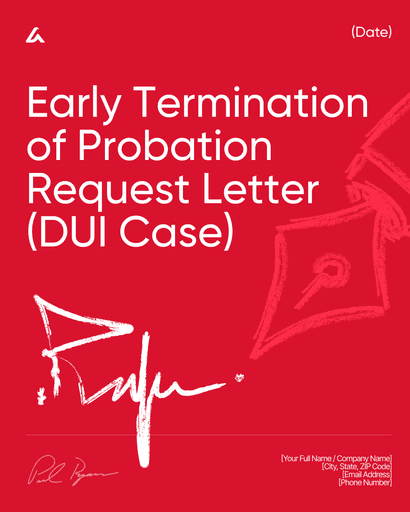 Early Termination of Probation Request Letter (DUI Case)