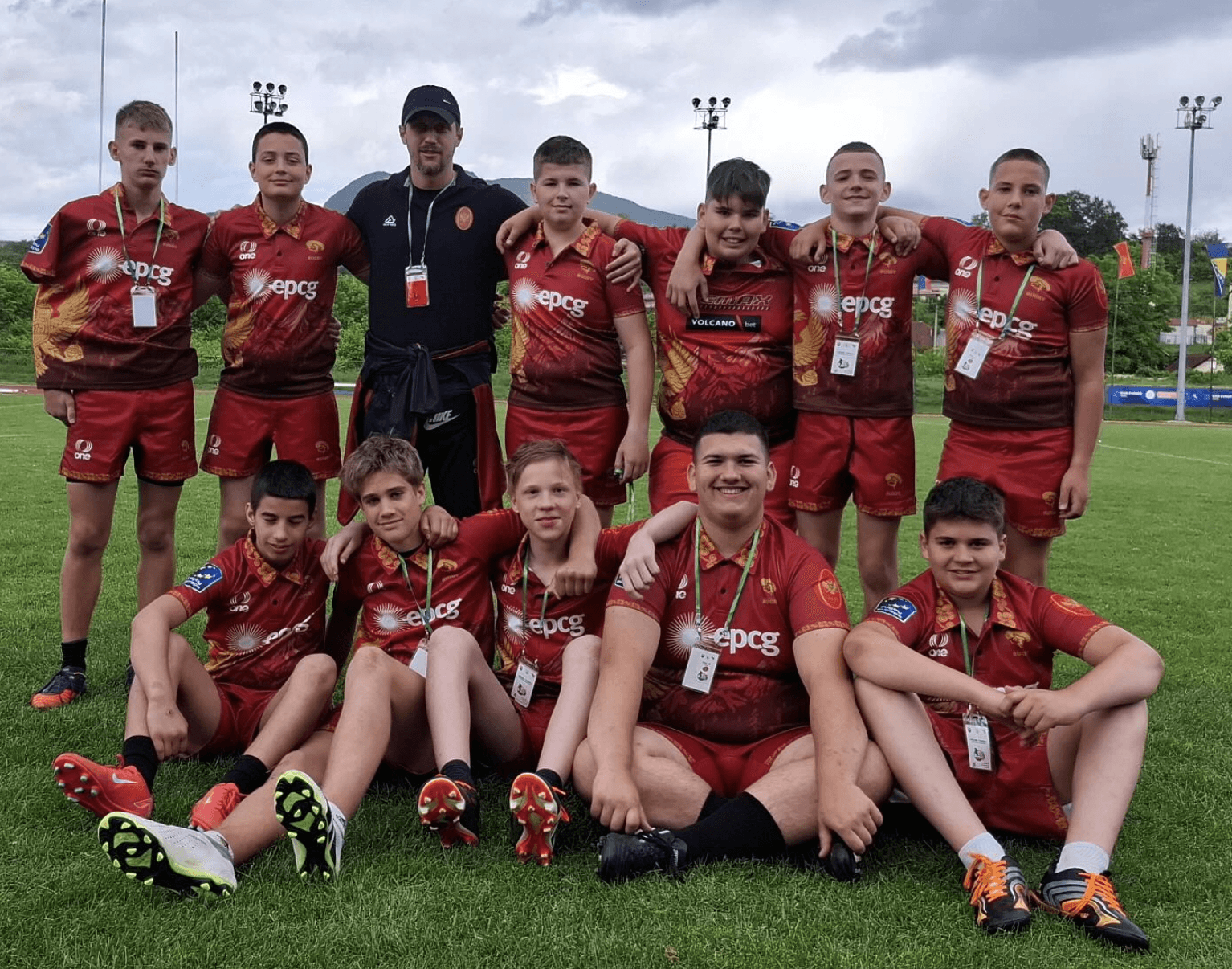 group of young rugby players from montenegro