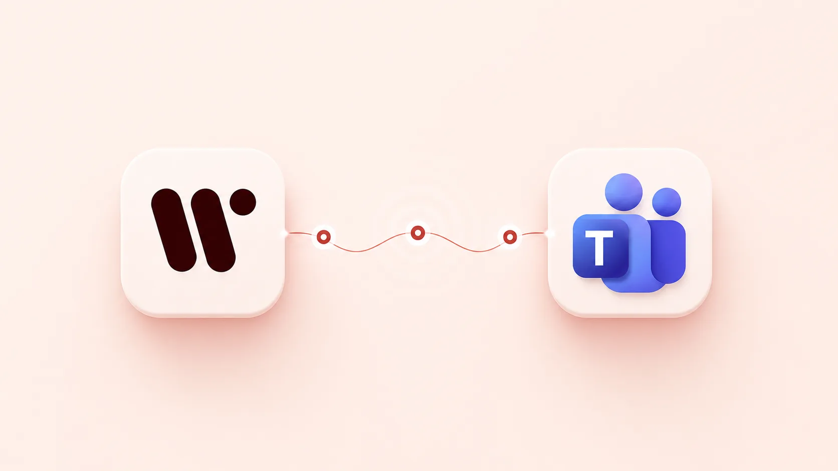 Weeve and Microsoft Teams app icons connected by a red line