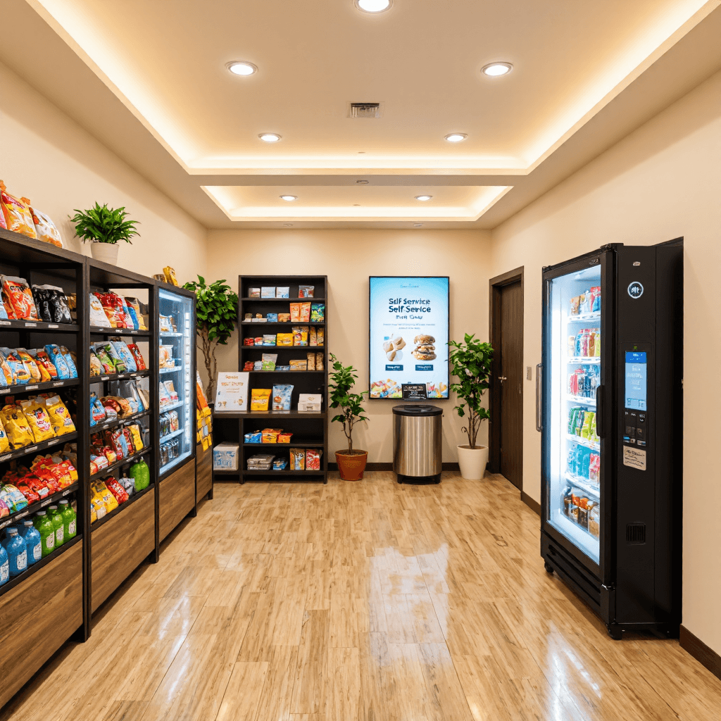 product photography of self-service refrigerated vending machine