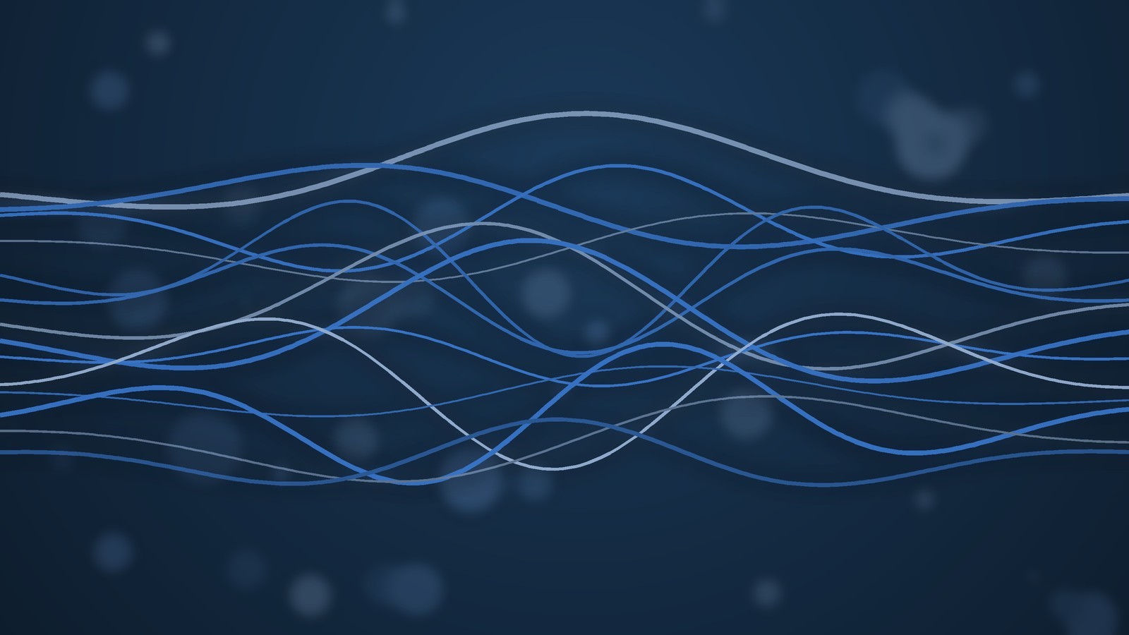 Abstract flowing waveform lines in blue tones