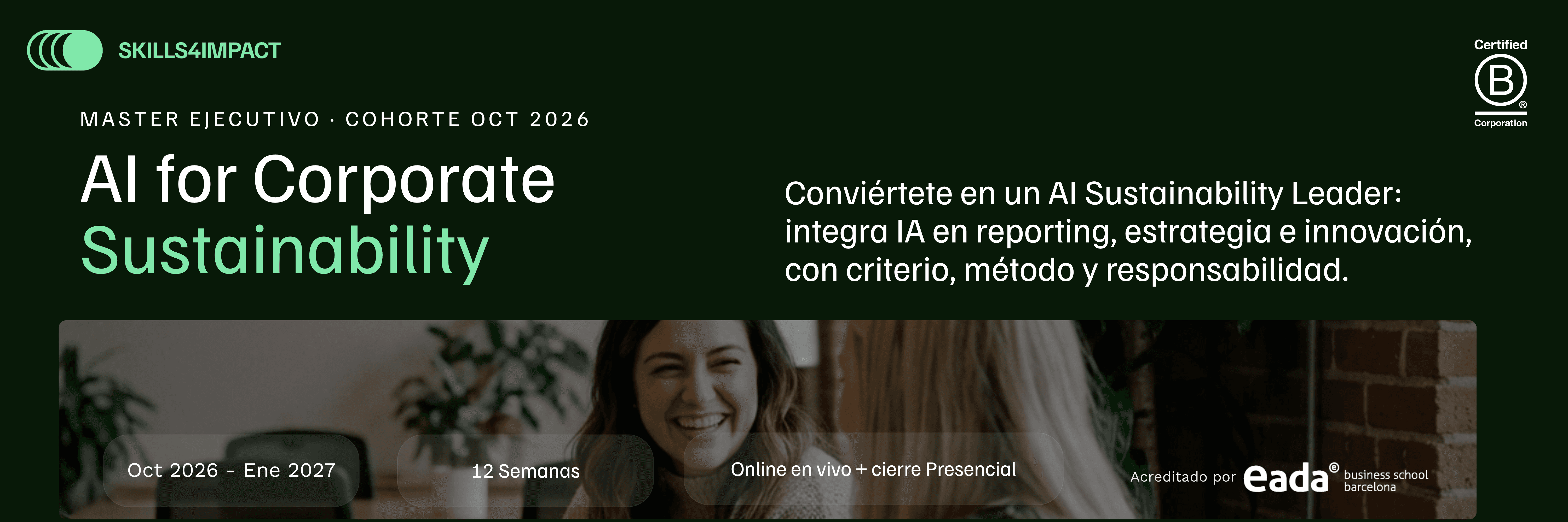Master in AI for Corporate Sustainability, Skills4Impact y EADA Business School