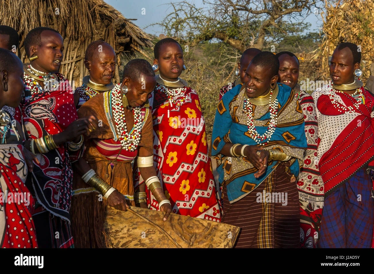 Maasai women in traditional attire