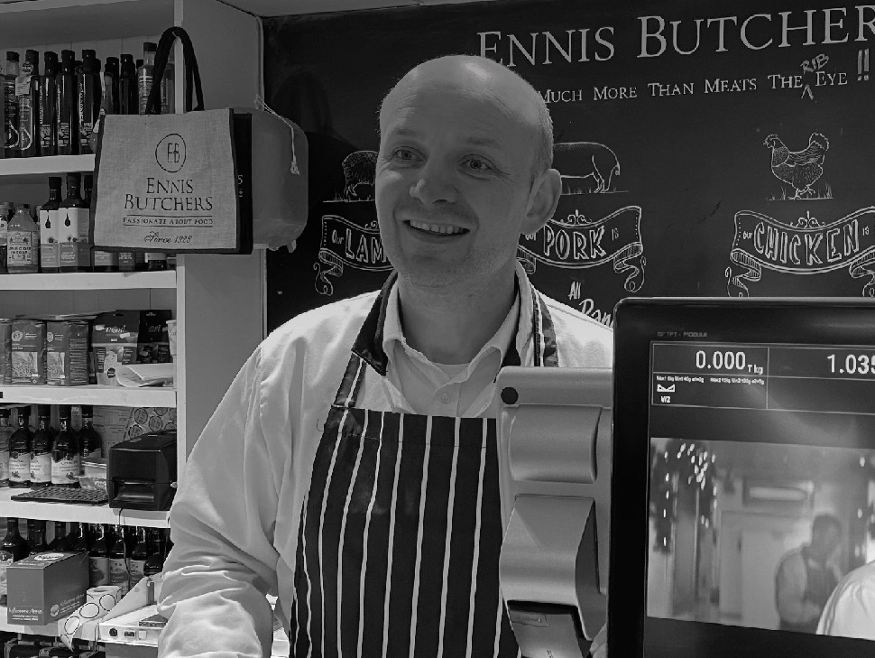 Ennis Butchers staying behind the corner, laughing a bit Owners of Beechlawn Organic Farm laughing in the field while supplying their goods to As One Restaurant Dubliln