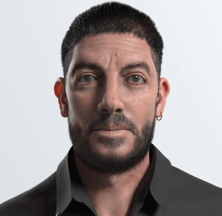 A photorealistic rendition of Spanish comedian David Broncano on Autodesk Maya