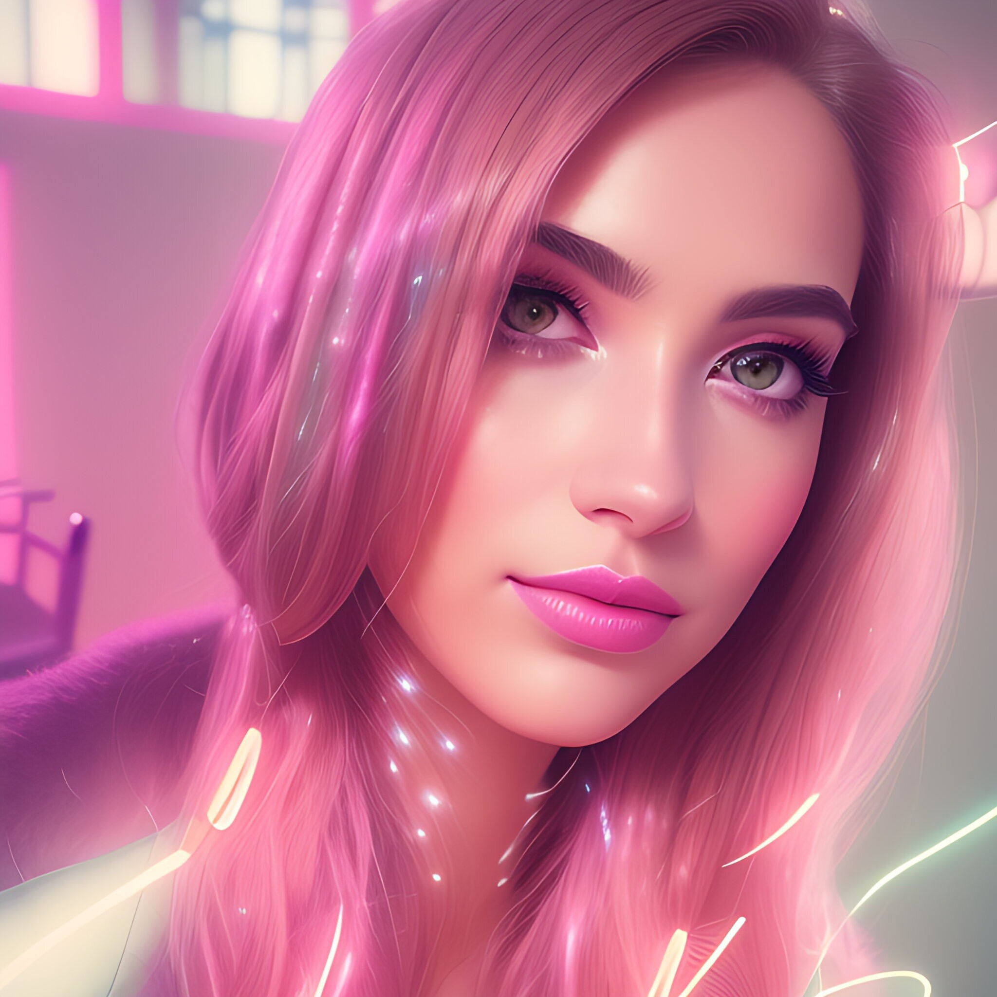 A woman sits cross-legged with eyes closed, wearing a white blouse and a long purple skirt, looking serene.