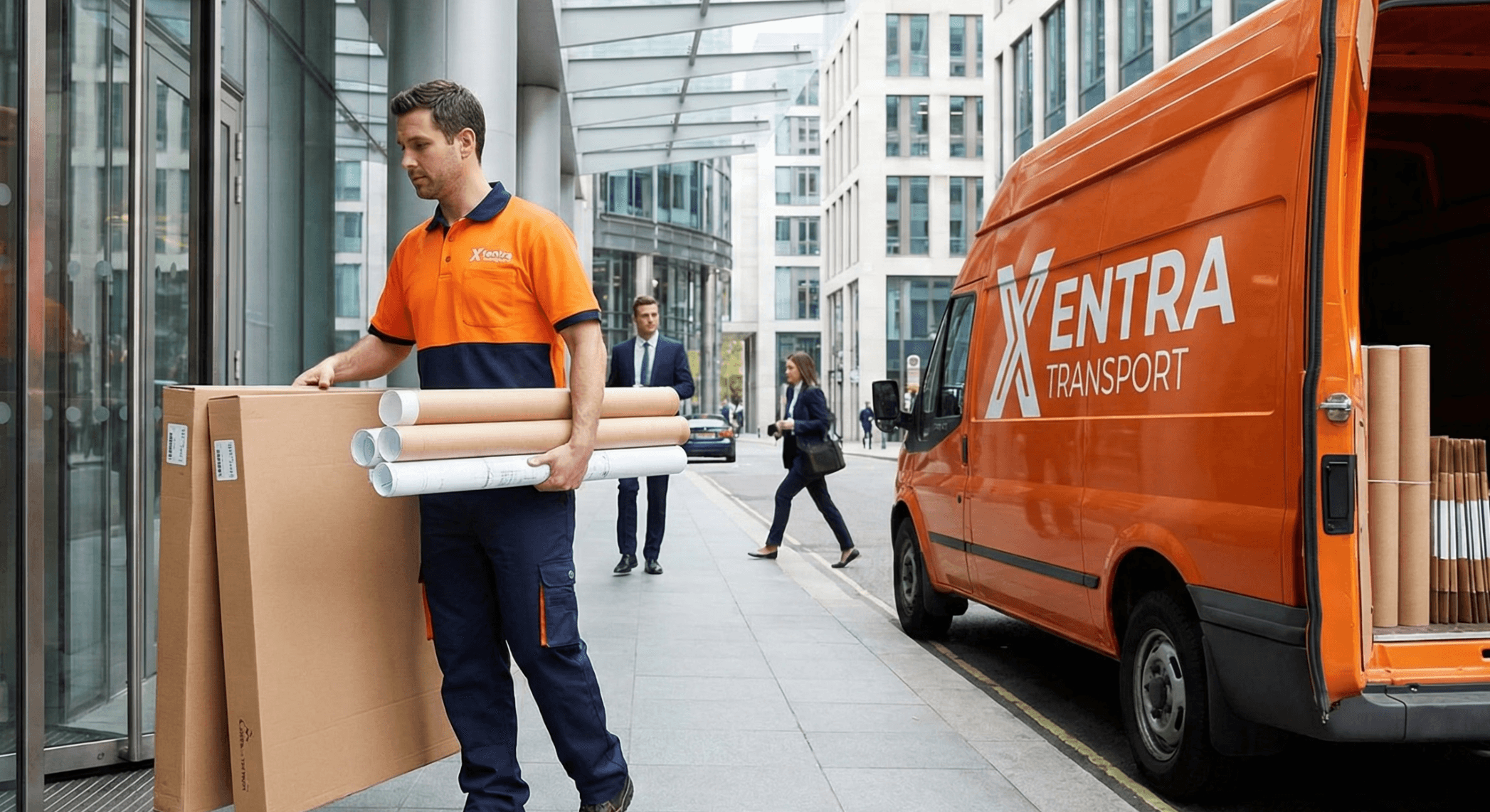 xentra transport courier delivering finished print jobs for nyc print shop