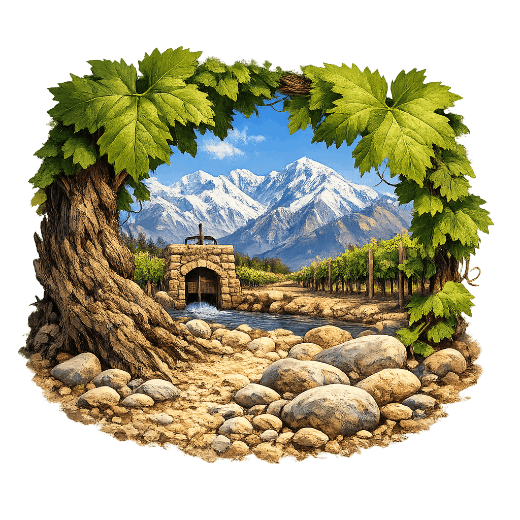 Detailed graphic of the Las Compuertas wine region.