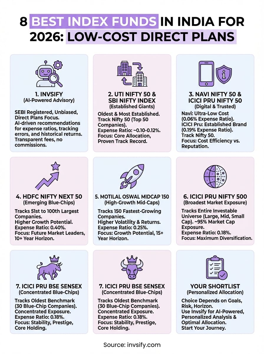 best index funds in india infographic