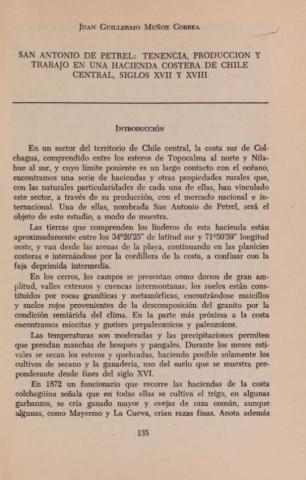 San Antonio de Petrel: tenencia, producción y trabajo en una hacienda costera de Chile central, siglos XVII y XVIII