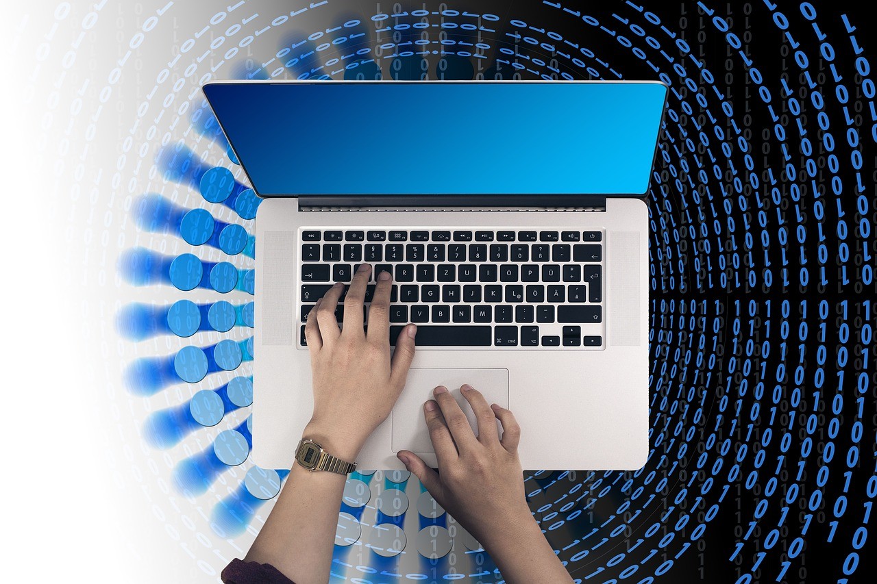 Abstract glowing lines on a dark background