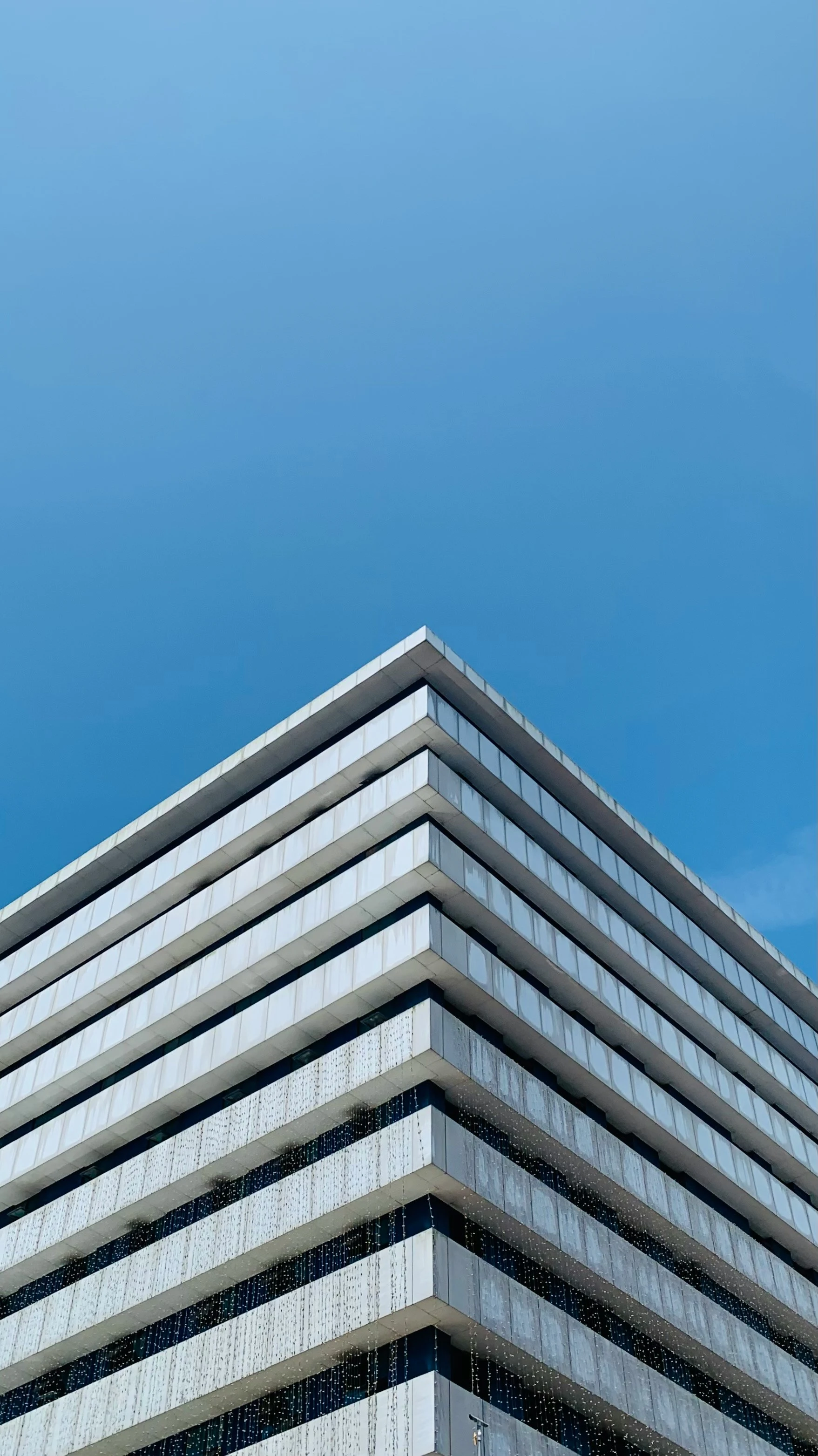 blue and white concrete building