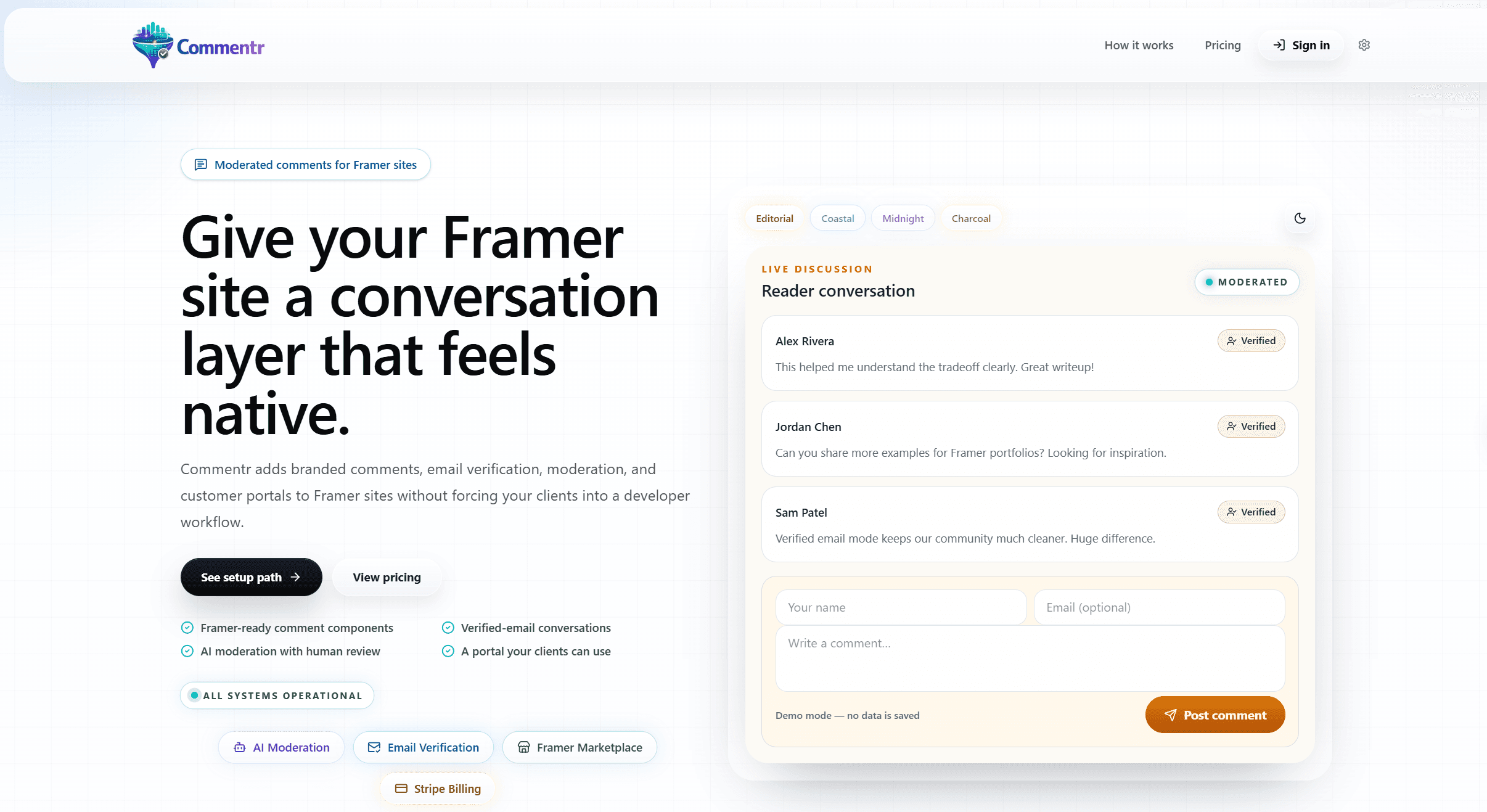 Commentr Main Page