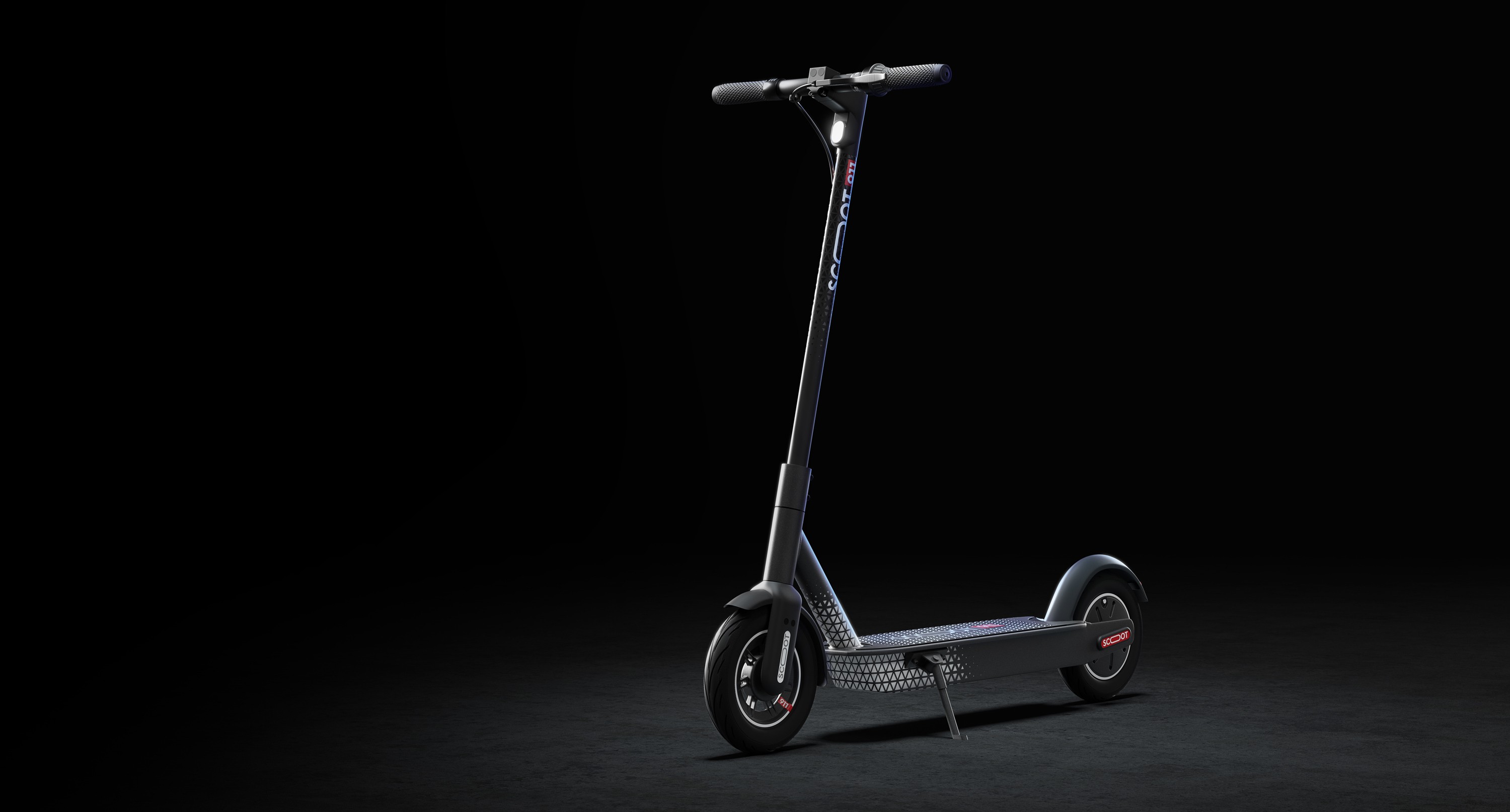 Visual identity applied to scooters, helmets and digital screens