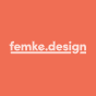 Femke design text on orange background