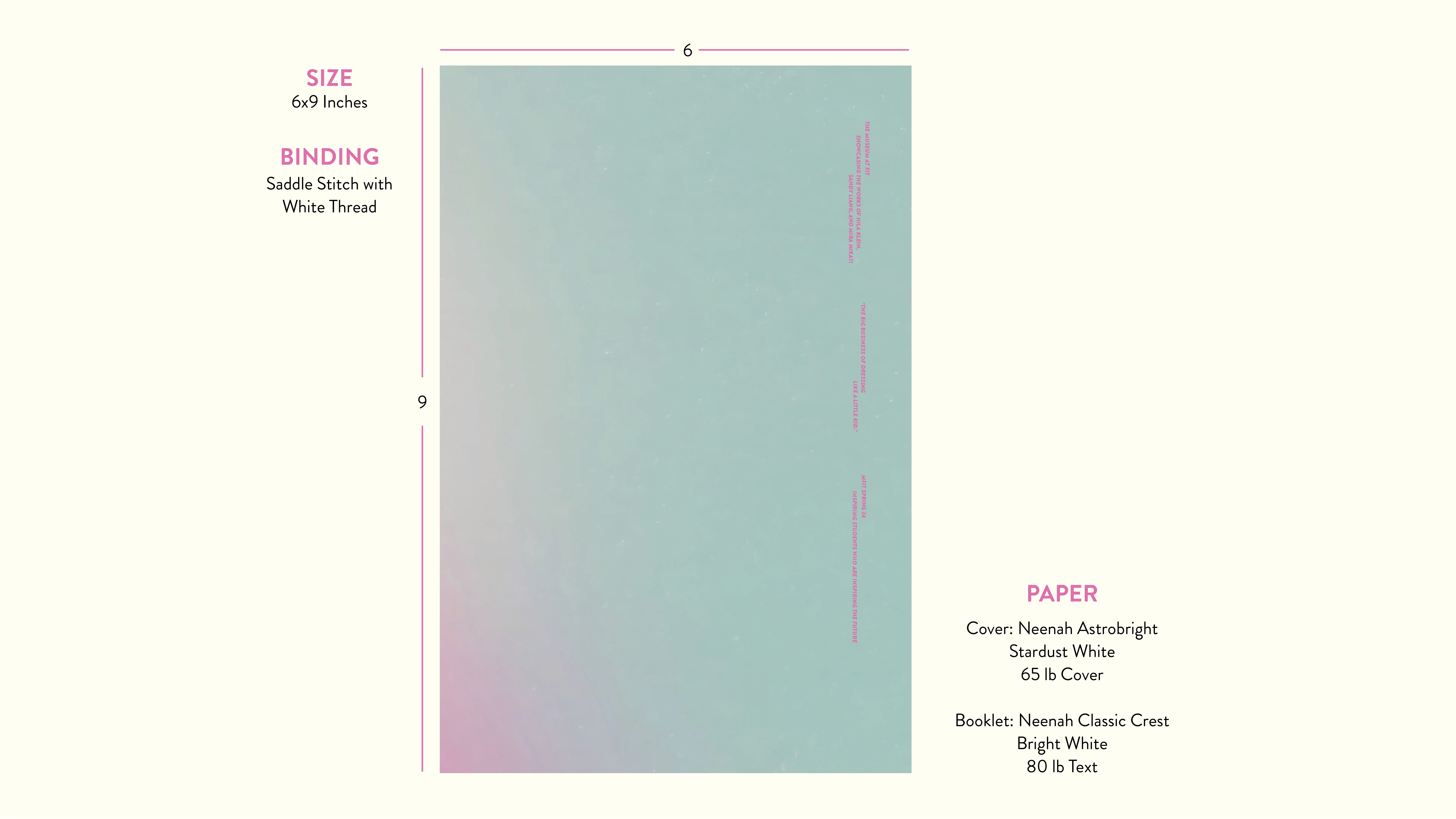 Cover mockup pointing out typography details