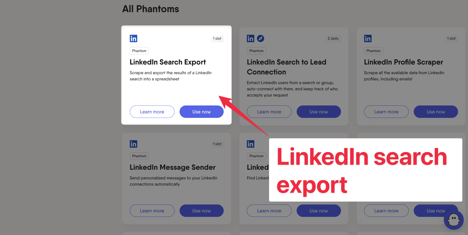LinkedIn search results export