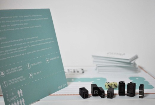 A photo of the board game Type Dash where you learn about typography and letters.