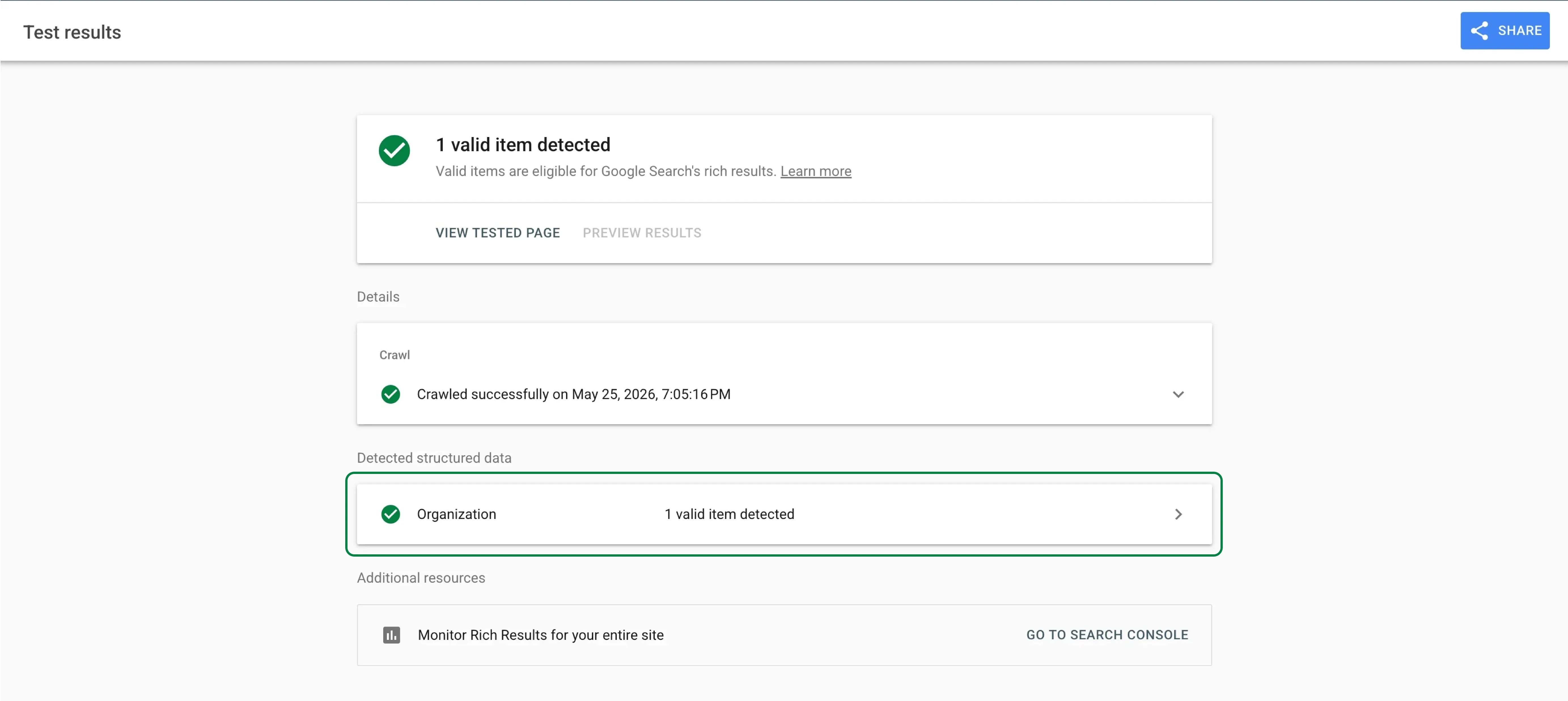 Result of rich result search.
