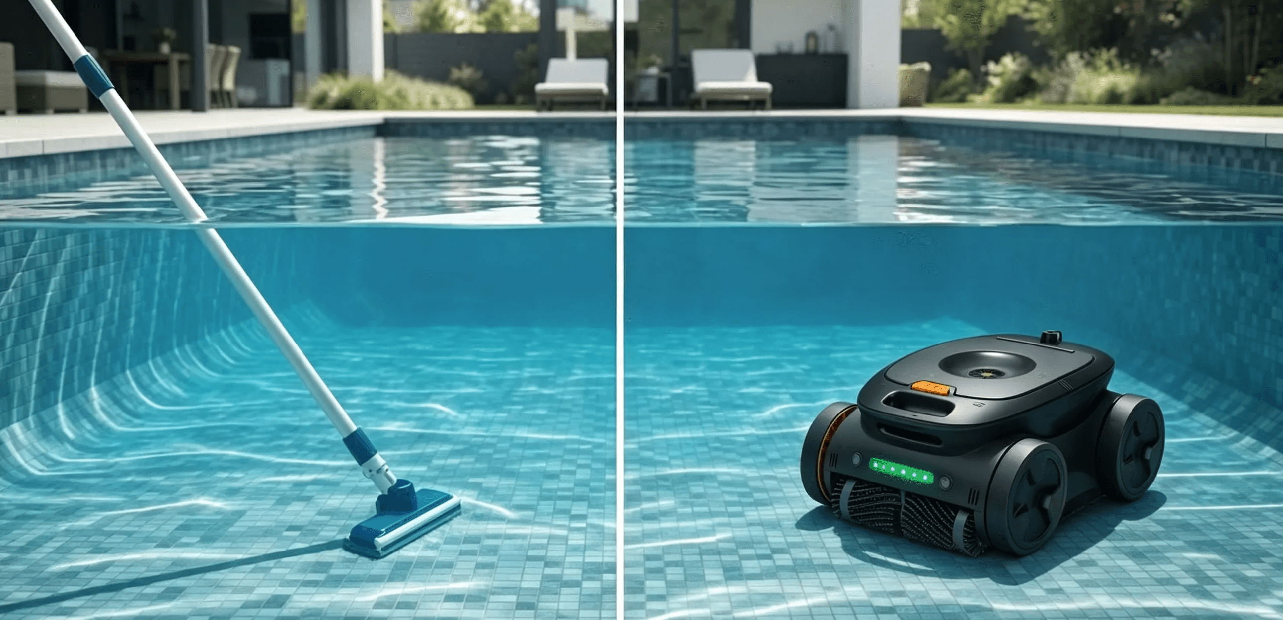 Robotic pool cleaner vs manual pool vacuum