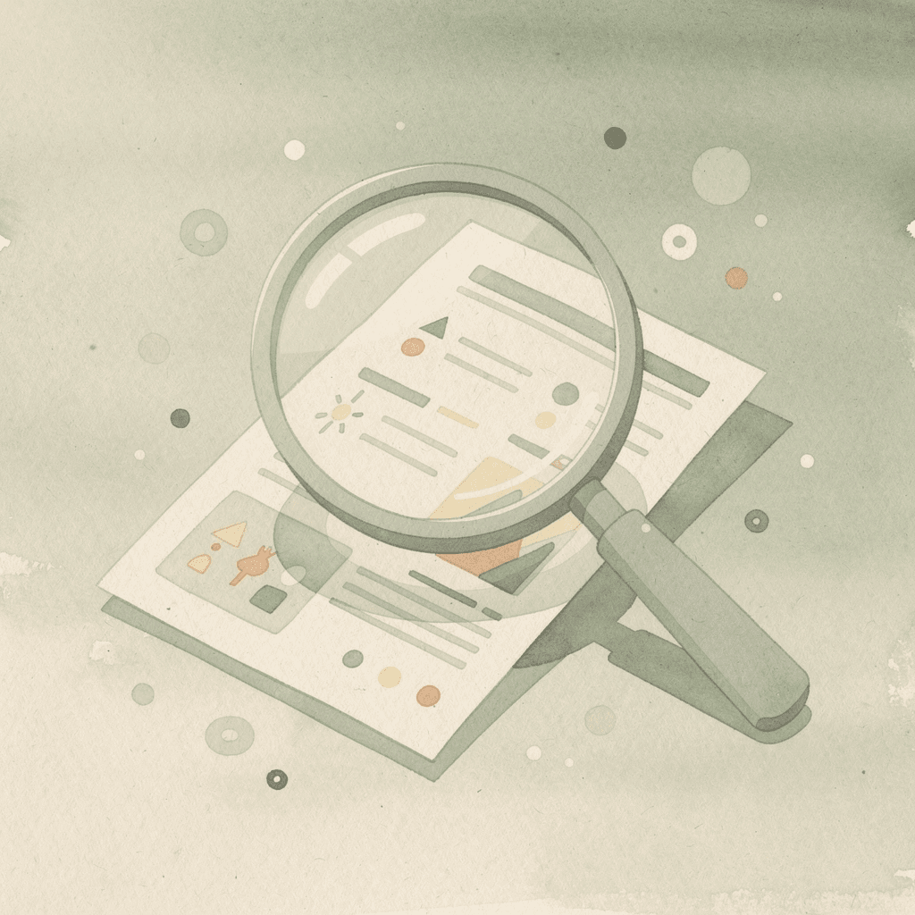 Scene of magnifying glass examining a document representing lawsuit eligibility research