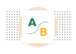 A/B testing Icon. The A and B separated by a line
