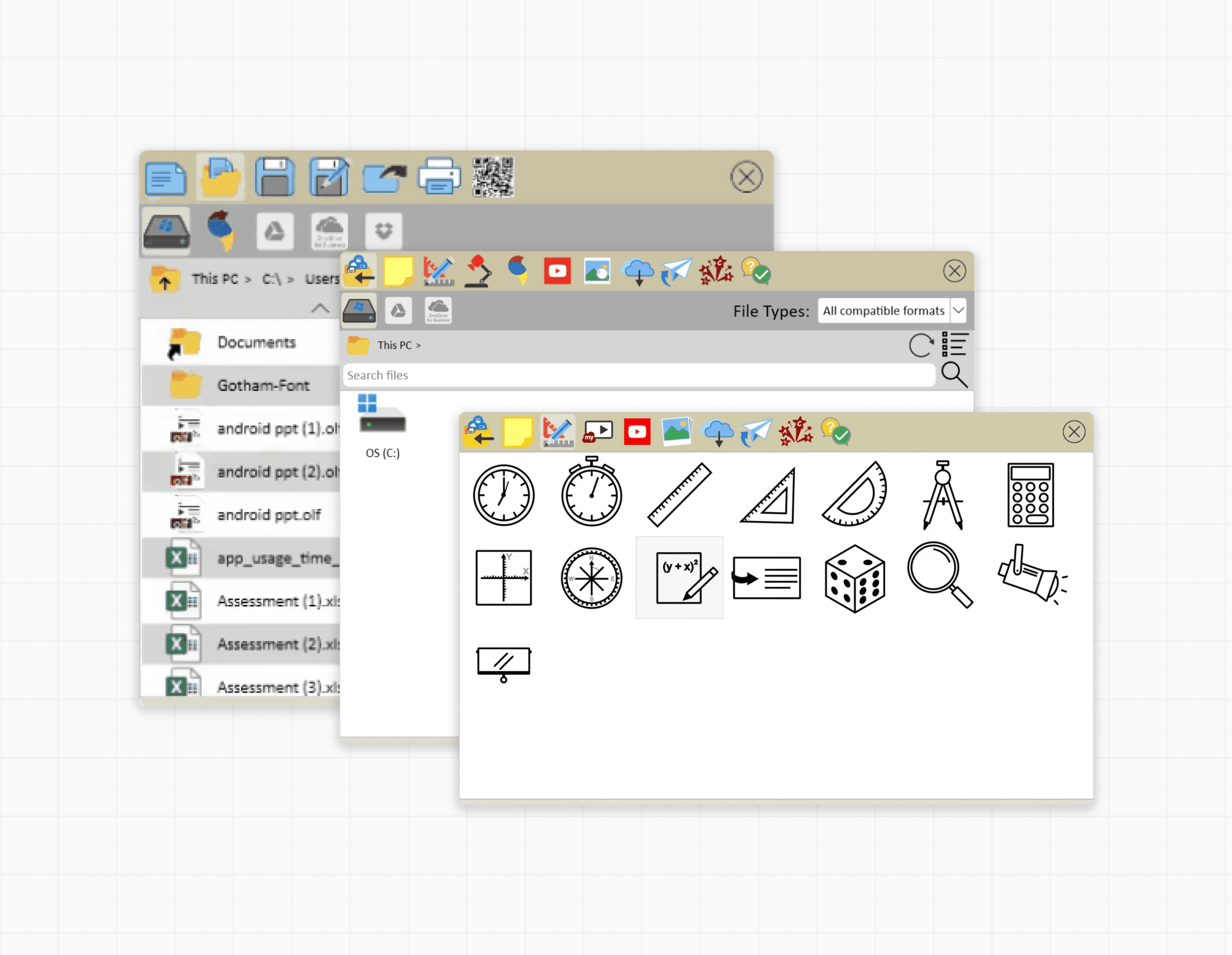 The image of old menu UI