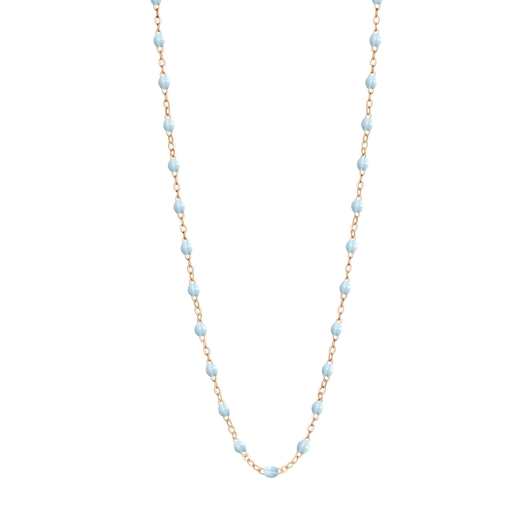 Collier bleu layette Classique Gigi, or rose