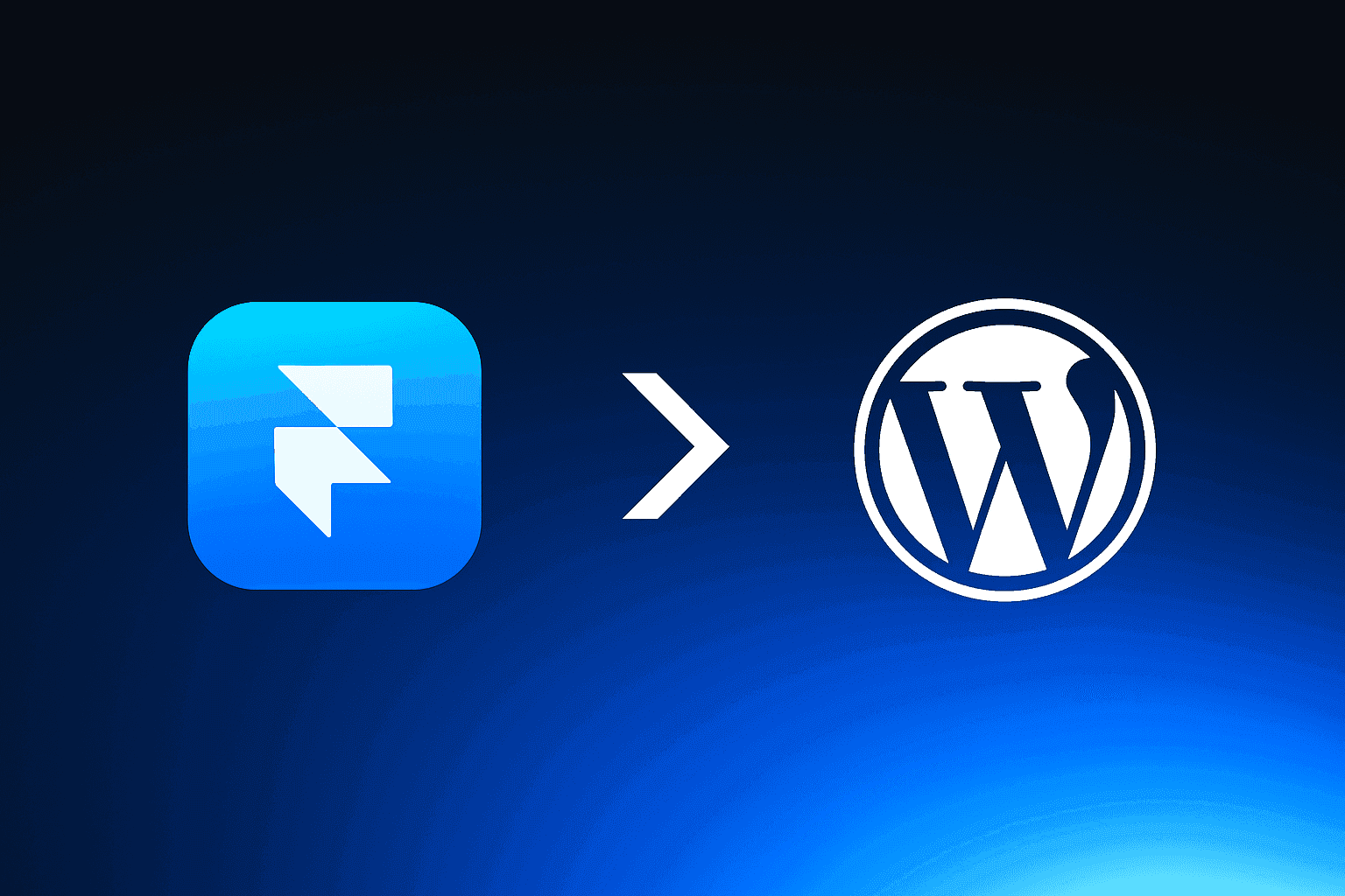 Framer logo and WordPress logo side by side on a blue gradient background for a Framer vs WordPress comparison.