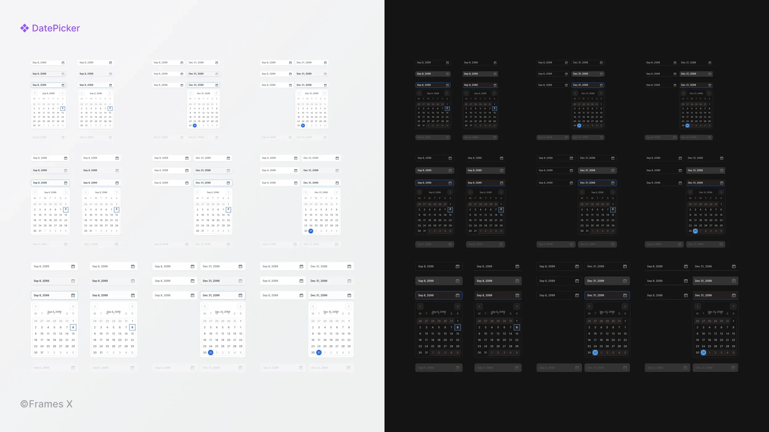 Date Picker UI Component Design in Figma