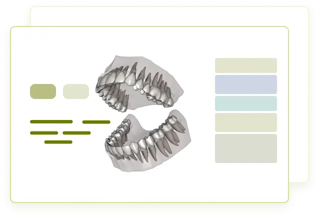 Reprezentare grafică 3D dentară creată cu dROOT pentru documentație medicală rapidă și precisă.