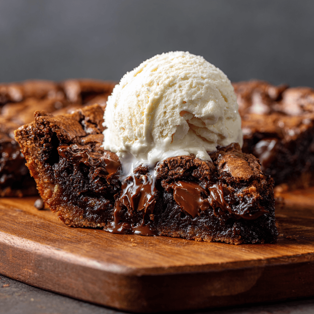 Chocoloate cake with white icecream 