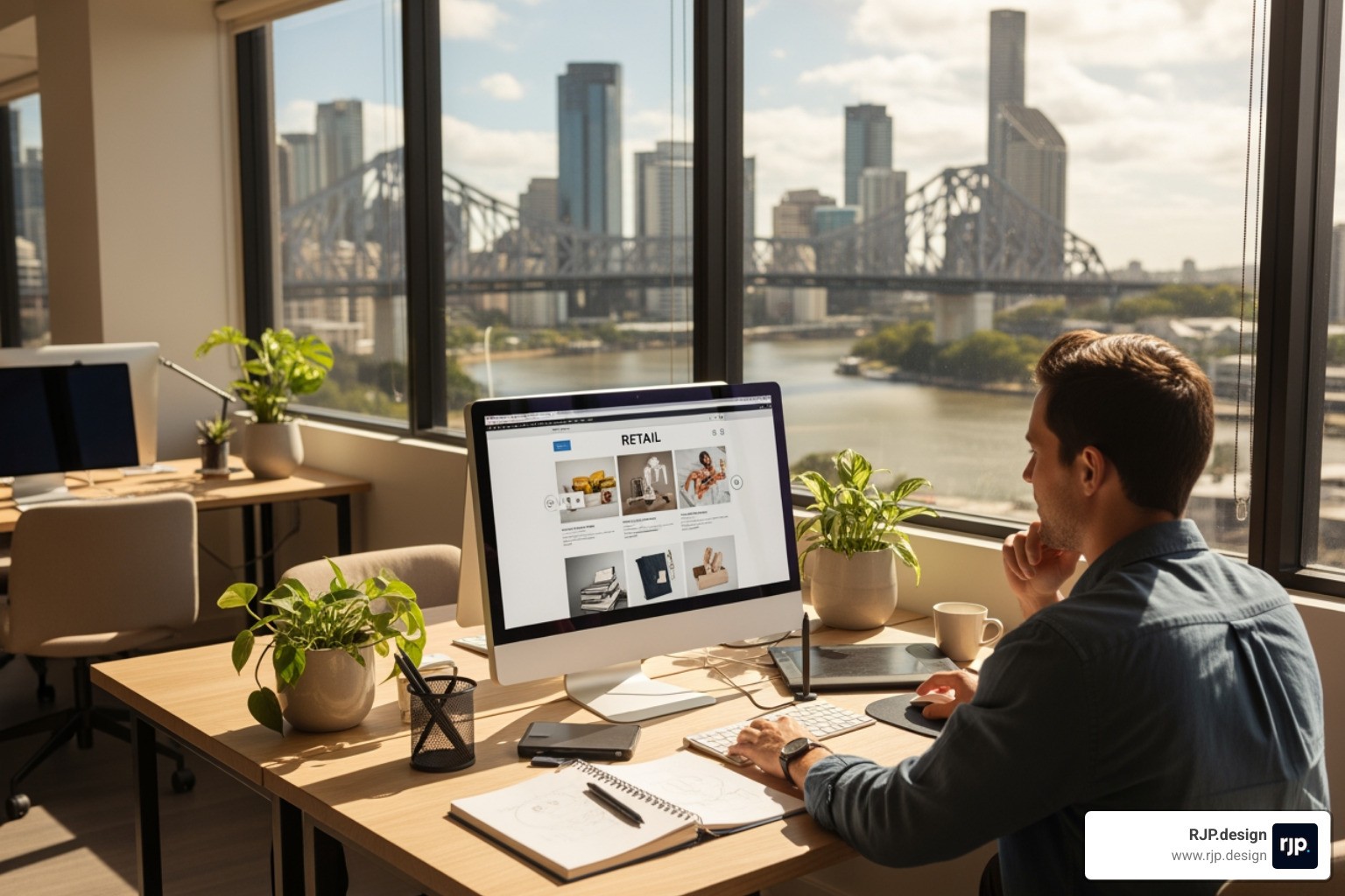 showcasing a single retail website displayed flawlessly on a desktop, tablet, and smartphone - brisbane retail website designer