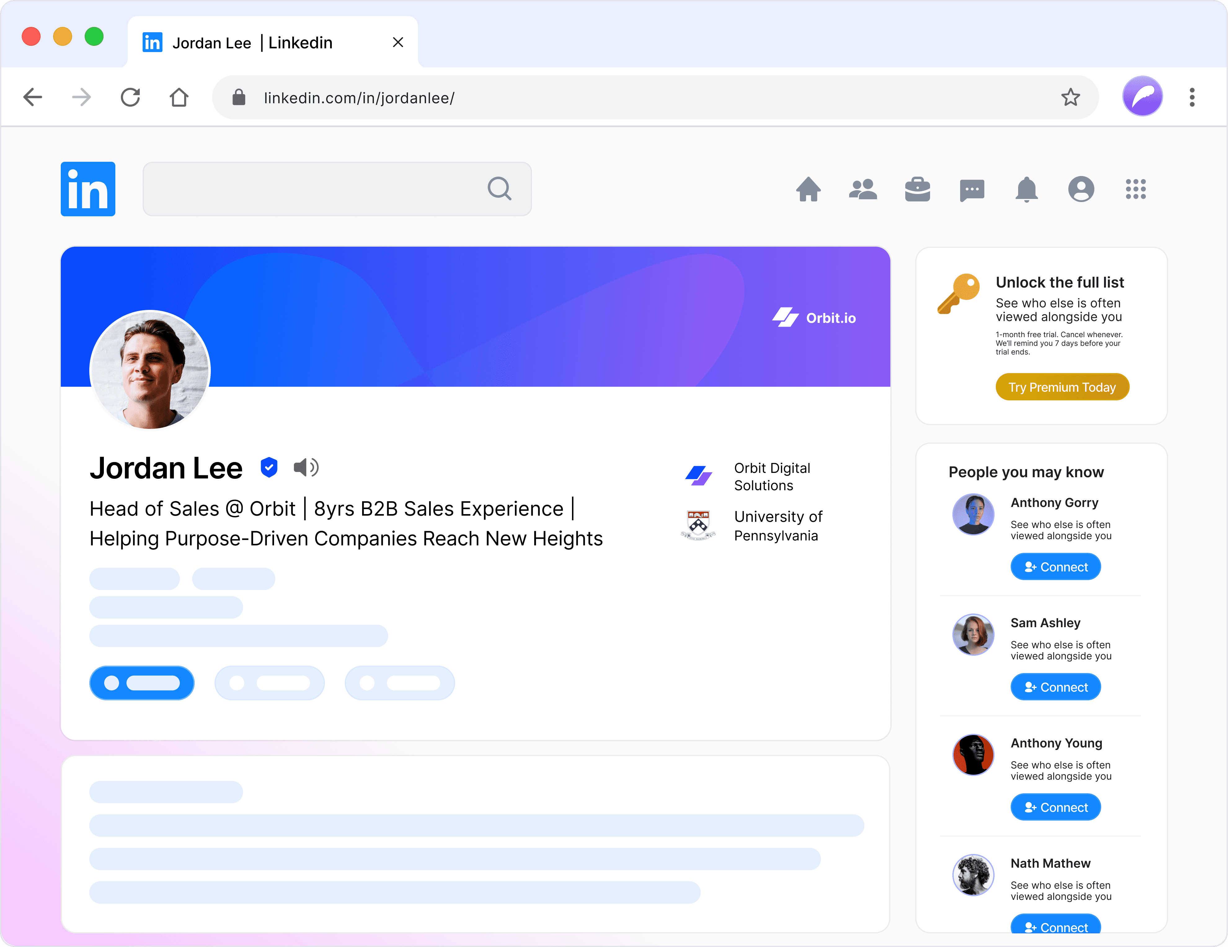 Screenshot of the main dashboard with gradients as background