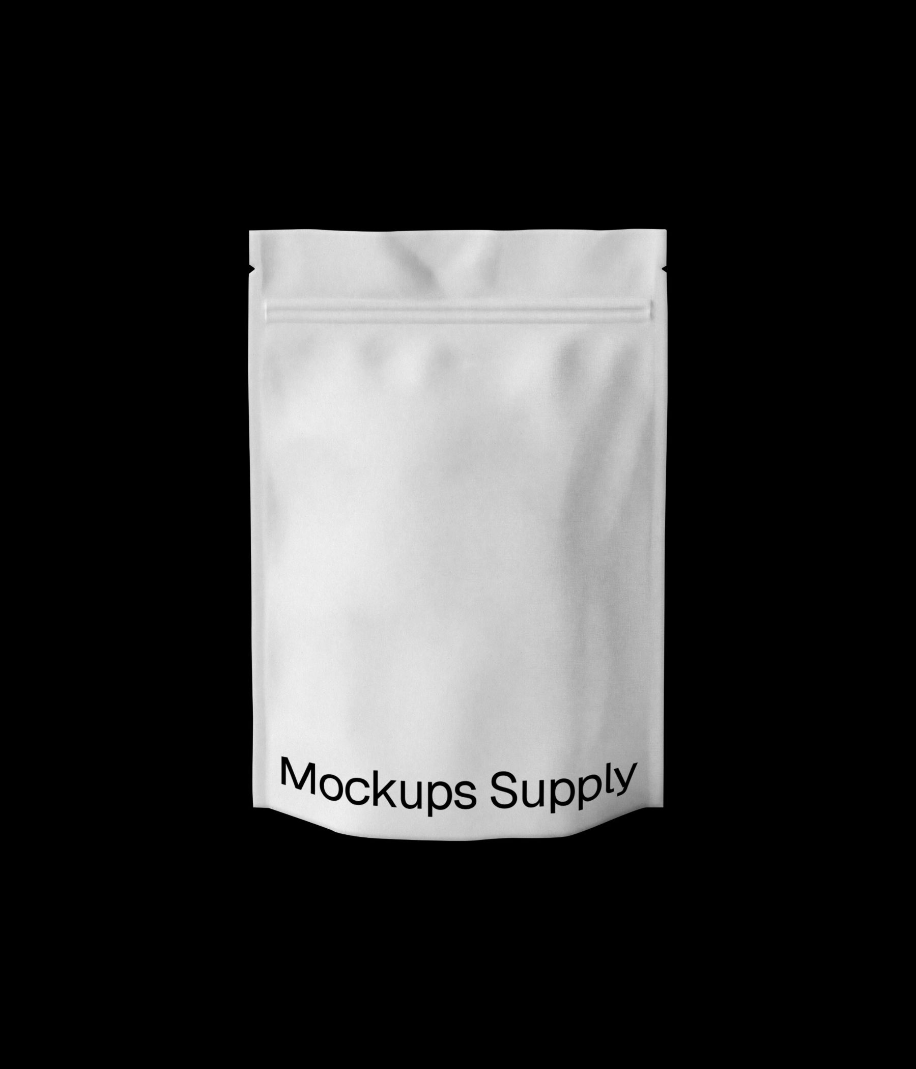 Paper coffee bag packaging mockup with natural texture for branding presentation