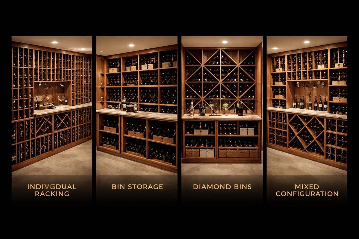 Wine racking configurations
