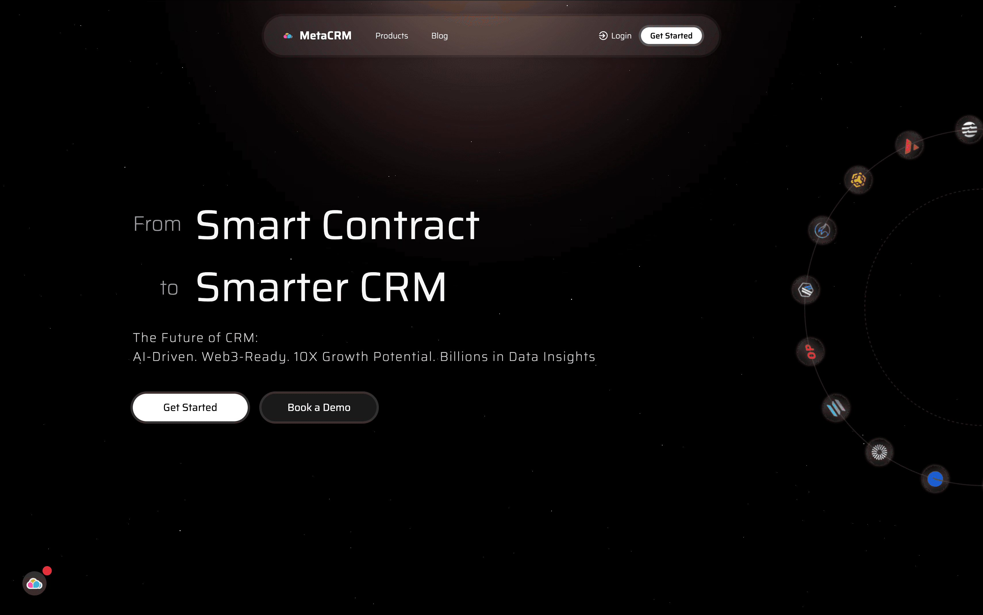 MetaCRM homepage Web3 CRM and onchain customer analytics platform