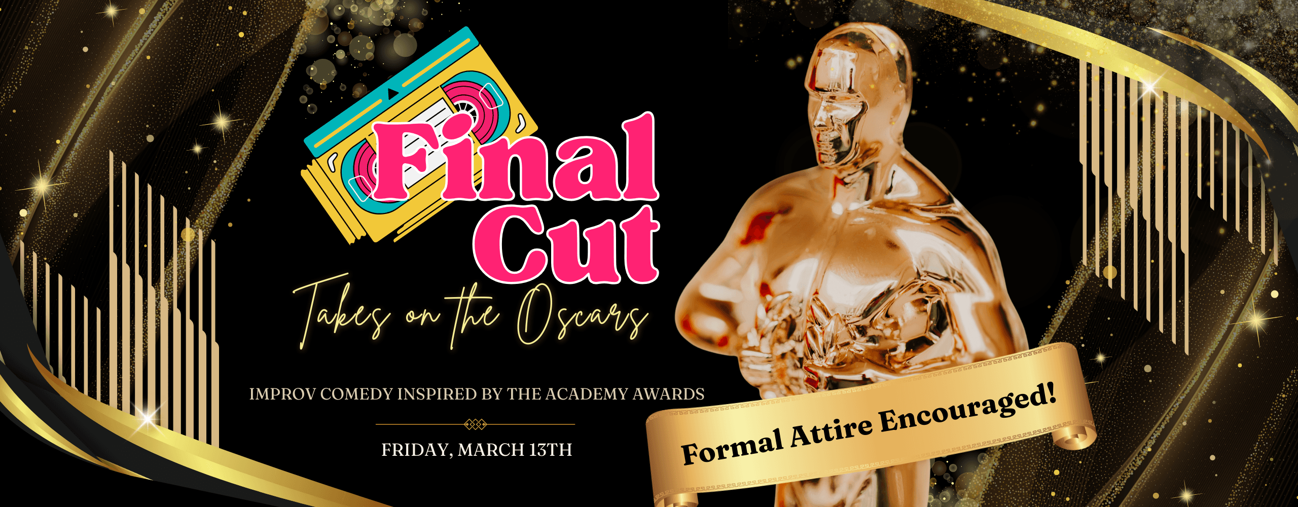 Two performers laughing and interacting with the audience on stage at Black Sheep Comedy, with the Black Sheep Comedy logo visible behind them. Capturing the fun and energy of live improv and sketch comedy performances in Carrboro and Chapel Hill.