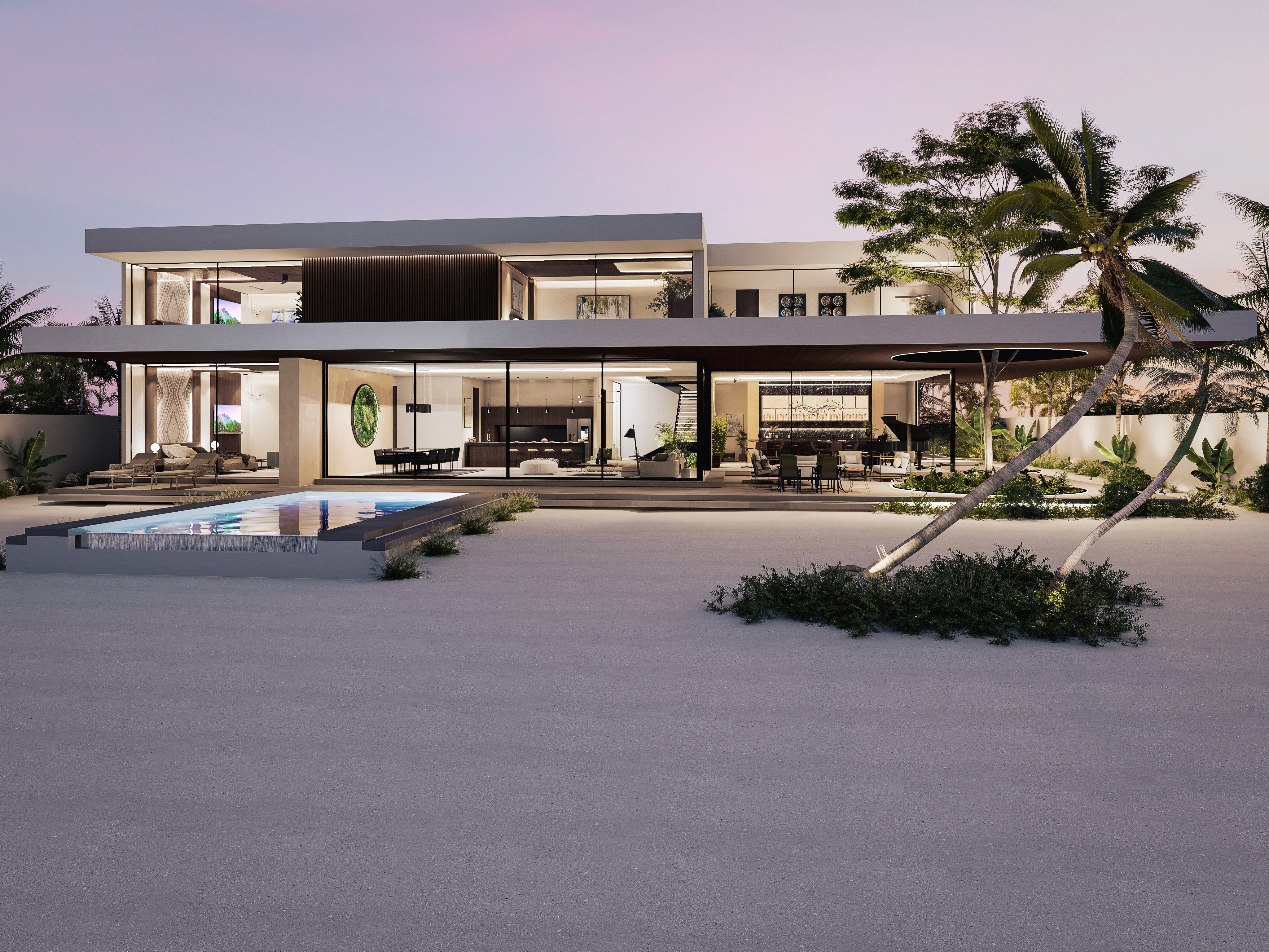 Telchac luxury mansion back facade.
