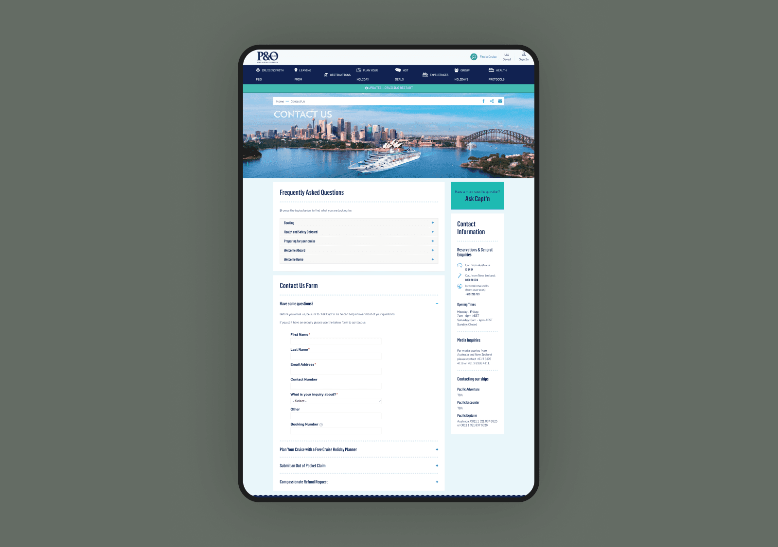 Desktop screen of approved concept