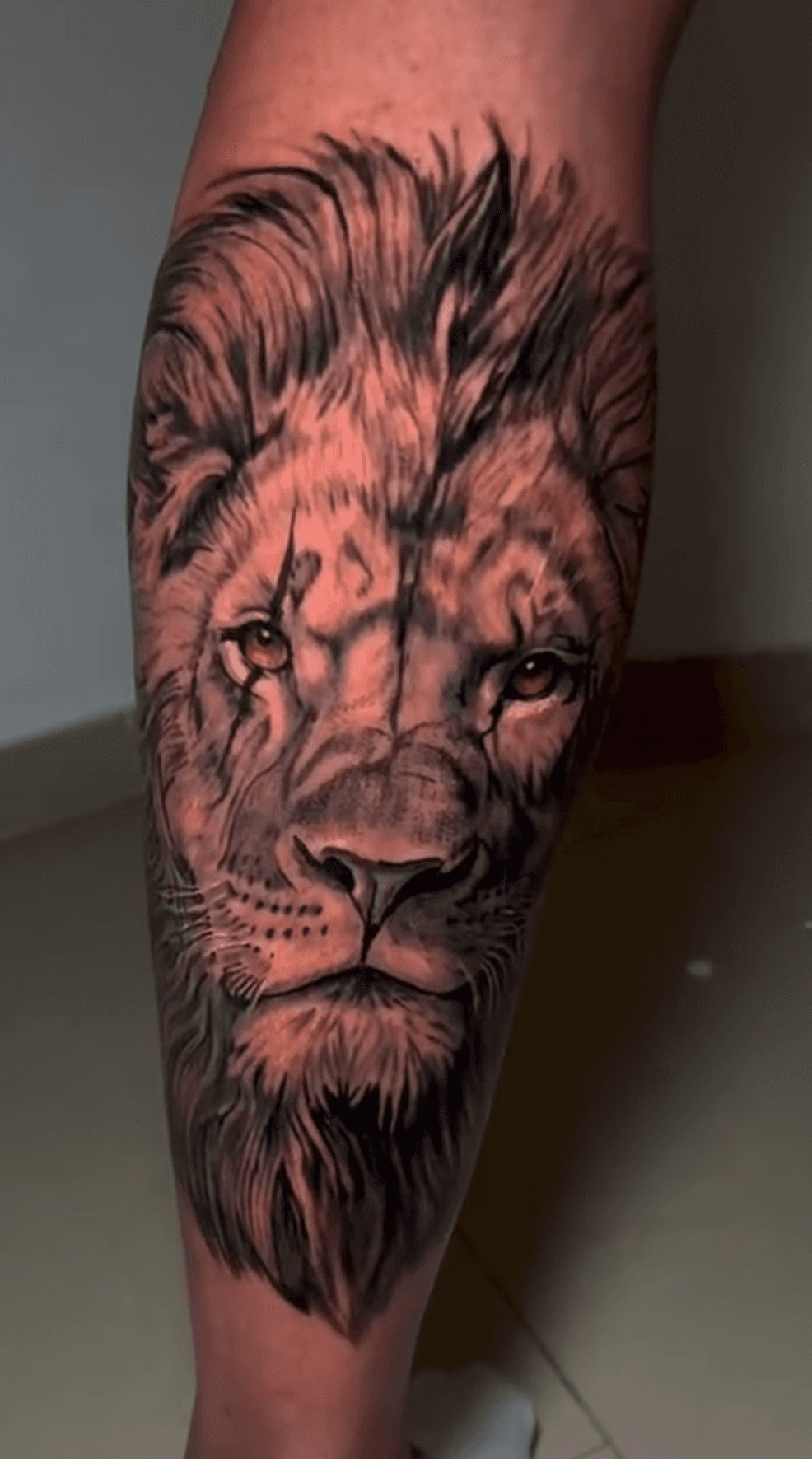 Black and grey lion realism tattoo Fine Line Flower Tattoo Prenzlauer Berg by ivan