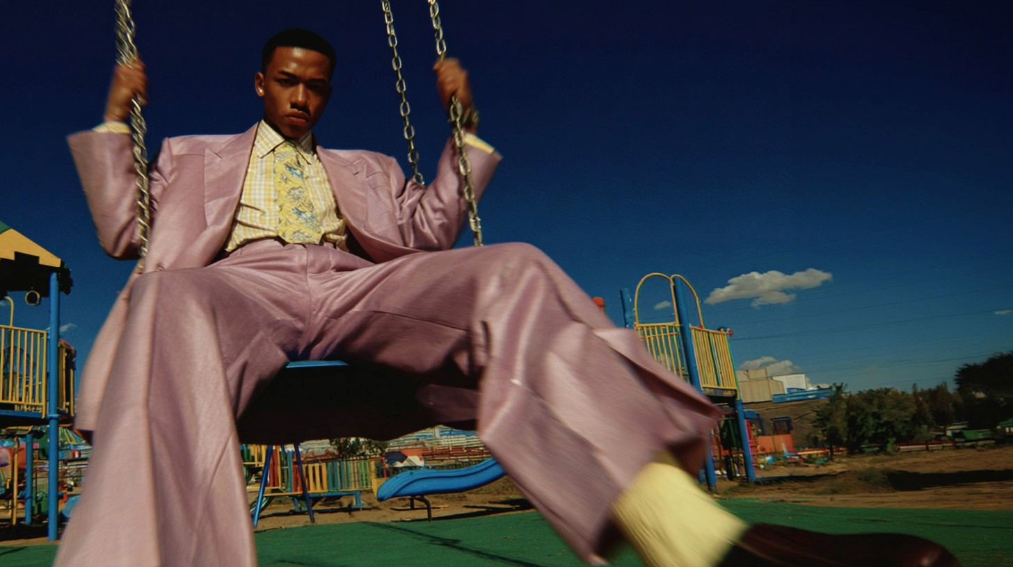 A kid practicing surfing
