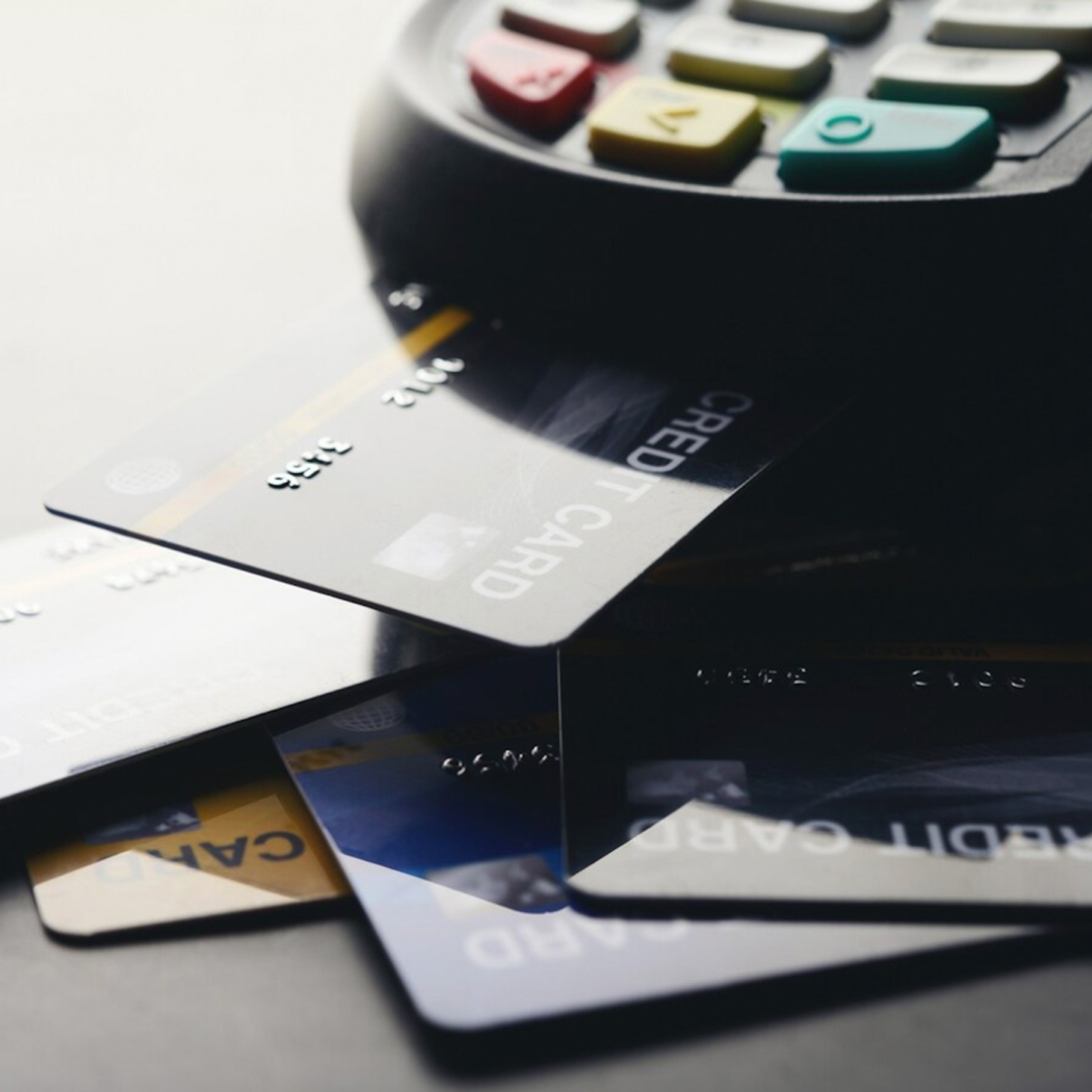 Close up photo of a credit card in a card reader