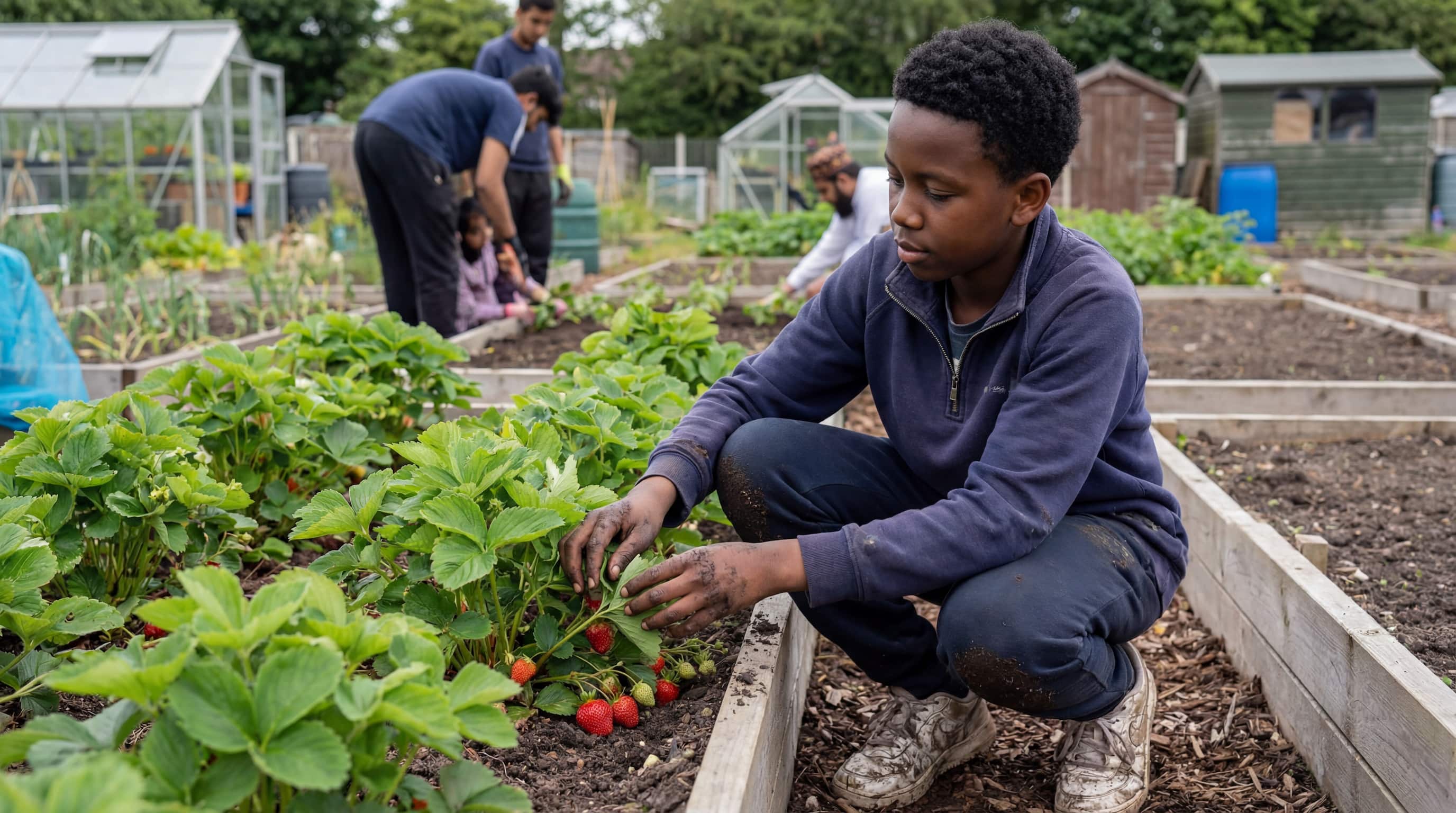 Ibrahim at the allotment