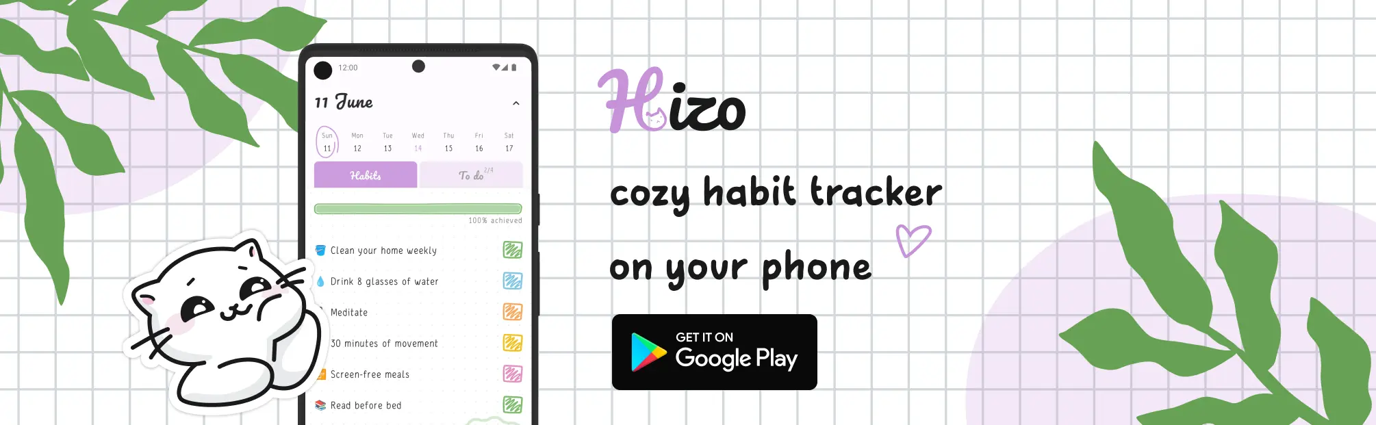 Download the Hizo app: Habit Tracker & Todo