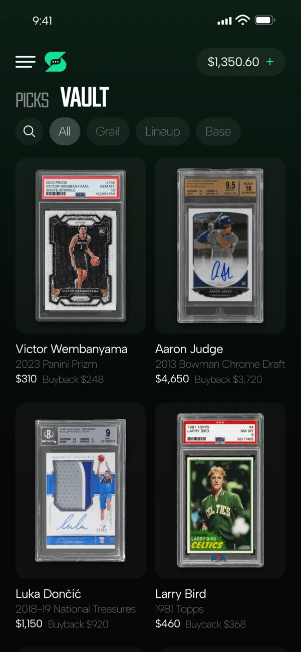 The SmackTok Vault showing graded cards